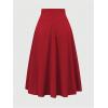 image:imageGORGLITTER Womens Pleated Midi Skirts Bow Fall Casual High Waisted Faldas Belted A Line Work Flowy Skirts Office 2025Red