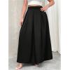image:imageGORGLITTER Womens Plus Size Maxi Skirt Dressy Casual Pleated High Waisted A Line Long Skirts with PocketsBlack