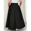 image:imageGORGLITTER Womens Plus Size Maxi Skirt Dressy Casual Pleated High Waisted A Line Long Skirts with PocketsBlack