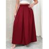 image:imageGORGLITTER Womens Plus Size Maxi Skirt Dressy Casual Pleated High Waisted A Line Long Skirts with PocketsRed