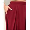 image:imageGORGLITTER Womens Plus Size Maxi Skirt Dressy Casual Pleated High Waisted A Line Long Skirts with PocketsRed