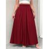 image:imageGORGLITTER Womens Plus Size Maxi Skirt Dressy Casual Pleated High Waisted A Line Long Skirts with PocketsRed