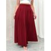 image:imageGORGLITTER Womens Plus Size Maxi Skirt Dressy Casual Pleated High Waisted A Line Long Skirts with PocketsRed