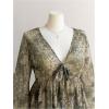 image:imageGORGLITTER Womens Plus Size Mesh Bell Sleeve Top 70s Tie Front Paisley Boho Peplum Babydoll Tops BlouseGreen Graphic
