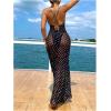 image:imageGORGLITTER Womens Polka Dots Mesh Dress Cover Up Sexy Maxi Dress Spaghetti Strap Cowl Neck Bathing Suit CoverupBlack and White