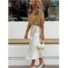 image:imageGORGLITTER Womens Puff Sleeve Crewneck Knit Shirt Top Short Sleeve Solid Loose SweaterBrown