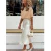 image:imageGORGLITTER Womens Puff Sleeve Crewneck Knit Shirt Top Short Sleeve Solid Loose SweaterSolid Apricot