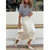 image:imageGORGLITTER Womens Puff Sleeve Crewneck Knit Shirt Top Short Sleeve Solid Loose SweaterSolid Grey
