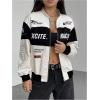 image:imageGORGLITTER Womens Race Car F1 Jacket Y2k Racing Motorcycle Oversized Graphic Varsity Zip Up Lightweight Jackets StreetwearApricot