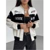 image:imageGORGLITTER Womens Race Car F1 Jacket Y2k Racing Motorcycle Oversized Graphic Varsity Zip Up Lightweight Jackets StreetwearApricot