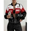 image:imageGORGLITTER Womens Race Car F1 Jacket Y2k Racing Motorcycle Oversized Graphic Varsity Zip Up Lightweight Jackets StreetwearBlack