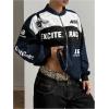 image:imageGORGLITTER Womens Race Car F1 Jacket Y2k Racing Motorcycle Oversized Graphic Varsity Zip Up Lightweight Jackets StreetwearBlue