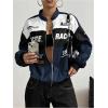 image:imageGORGLITTER Womens Race Car F1 Jacket Y2k Racing Motorcycle Oversized Graphic Varsity Zip Up Lightweight Jackets StreetwearBlue