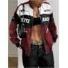 image:imageGORGLITTER Womens Race Car F1 Jacket Y2k Racing Motorcycle Oversized Graphic Varsity Zip Up Lightweight Jackets StreetwearBurgundy