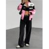 image:imageGORGLITTER Womens Race Car F1 Jacket Y2k Racing Motorcycle Oversized Graphic Varsity Zip Up Lightweight Jackets StreetwearPink