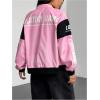image:imageGORGLITTER Womens Race Car F1 Jacket Y2k Racing Motorcycle Oversized Graphic Varsity Zip Up Lightweight Jackets StreetwearPink