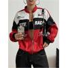 image:imageGORGLITTER Womens Race Car F1 Jacket Y2k Racing Motorcycle Oversized Graphic Varsity Zip Up Lightweight Jackets StreetwearRed