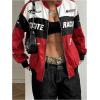 image:imageGORGLITTER Womens Race Car F1 Jacket Y2k Racing Motorcycle Oversized Graphic Varsity Zip Up Lightweight Jackets StreetwearRed