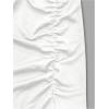 image:imageGORGLITTER Womens Ruched Fishtail Maxi Long Skirts Fall Trendy Cute Business Casual High Waisted Work Festival Skirts White XLarge