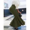 image:imageGORGLITTER Womens Ruffle Bodycon Maxi Skirts Fishtail High Waisted Pencil Long Going Out SkirtsArmy Green