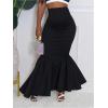 image:imageGORGLITTER Womens Ruffle Bodycon Maxi Skirts Fishtail High Waisted Pencil Long Going Out SkirtsBlack