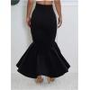 image:imageGORGLITTER Womens Ruffle Bodycon Maxi Skirts Fishtail High Waisted Pencil Long Going Out SkirtsBlack