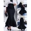 image:imageGORGLITTER Womens Ruffle Bodycon Maxi Skirts Fishtail High Waisted Pencil Long Going Out SkirtsBlack