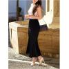 image:imageGORGLITTER Womens Ruffle Bodycon Maxi Skirts Fishtail High Waisted Pencil Long Going Out SkirtsSolid Black