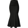 image:imageGORGLITTER Womens Ruffle Bodycon Maxi Skirts Fishtail High Waisted Pencil Long Going Out SkirtsSolid Black