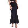 image:imageGORGLITTER Womens Ruffle Bodycon Maxi Skirts Fishtail High Waisted Pencil Long Going Out SkirtsSolid Black
