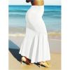 image:imageGORGLITTER Womens Ruffle Bodycon Maxi Skirts Fishtail High Waisted Pencil Long Going Out SkirtsWhite
