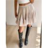 image:imageGORGLITTER Womens Ruffle Flowy Mini Skirts Casual High Waisted Flared Pleated Skater Skirt