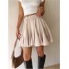 image:imageGORGLITTER Womens Ruffle Flowy Mini Skirts Casual High Waisted Flared Pleated Skater Skirt