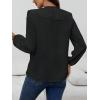 image:imageGORGLITTER Womens Ruffled Top Blouses Dressy Business Casual Button Up Long Sleeve V Neck Shirts Work Office OutfitsBlack
