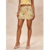 image:imageGORGLITTER Womens Sequin Skirt Sexy Mesh Sheer Glitter Sparkly Low Rise Club Party Bodycon Mini Skirt Concert OutfitsYellow