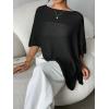 image:imageGORGLITTER Womens Sheer Poncho Shawl Bat Wing Cape Tops Crochet Cover Up Lightweight Sweater Spring Summer Outfits 2026Black