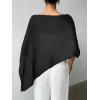 image:imageGORGLITTER Womens Sheer Poncho Shawl Bat Wing Cape Tops Crochet Cover Up Lightweight Sweater Spring Summer Outfits 2026Black
