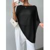 image:imageGORGLITTER Womens Sheer Poncho Shawl Bat Wing Cape Tops Crochet Cover Up Lightweight Sweater Spring Summer Outfits 2026Black