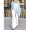 image:imageGORGLITTER Womens Sheer Poncho Shawl Bat Wing Cape Tops Crochet Cover Up Lightweight Sweater Spring Summer Outfits 2026Blue