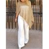 image:imageGORGLITTER Womens Sheer Poncho Shawl Bat Wing Cape Tops Crochet Cover Up Lightweight Sweater Spring Summer Outfits 2026Gold