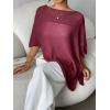 image:imageGORGLITTER Womens Sheer Poncho Shawl Bat Wing Cape Tops Crochet Cover Up Lightweight Sweater Spring Summer Outfits 2026Red