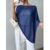 image:imageGORGLITTER Womens Sheer Poncho Shawl Bat Wing Cape Tops Crochet Cover Up Lightweight Sweater Spring Summer Outfits 2026Royal Blue