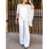 image:imageGORGLITTER Womens Sheer Poncho Shawl Bat Wing Cape Tops Crochet Cover Up Lightweight Sweater Spring Summer Outfits 2026White