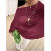 image:imageGORGLITTER Womens Sheer Poncho Shawl Bat Wing Cape Tops Crochet Cover Up Lightweight Sweater Spring Summer Outfits 2026Wine Red