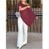 image:imageGORGLITTER Womens Sheer Poncho Shawl Bat Wing Cape Tops Crochet Cover Up Lightweight Sweater Spring Summer Outfits 2026Wine Red