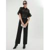 image:imageGORGLITTER Womens Sheer Puff Sleeve Tops Blouse Dressy Casual Y2K Mesh Cropped Button Down Shirt Concert Going Out TopBlack