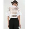 image:imageGORGLITTER Womens Sheer Puff Sleeve Tops Blouse Dressy Casual Y2K Mesh Cropped Button Down Shirt Concert Going Out TopWhite