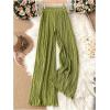 image:imageGORGLITTER Womens Silk Satin Wide Leg Pants Dressy Flowy Pleated Trousers Business Casual Work Palazzo Pants CasualMint Green