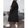 image:imageGORGLITTER Womens Split Ribbed Knit Bodycon Maxi Skirt High Waisted Side Slit Pencil Long Skirts Summer Trendy 2025Black