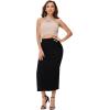 image:imageGORGLITTER Womens Split Ribbed Knit Bodycon Maxi Skirt High Waisted Side Slit Pencil Long Skirts Summer Trendy 2025Black